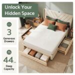 Artiss Queen Bed Frame with Charging Station and Storage Drawers Beige 300KG Noise Free - Image 5