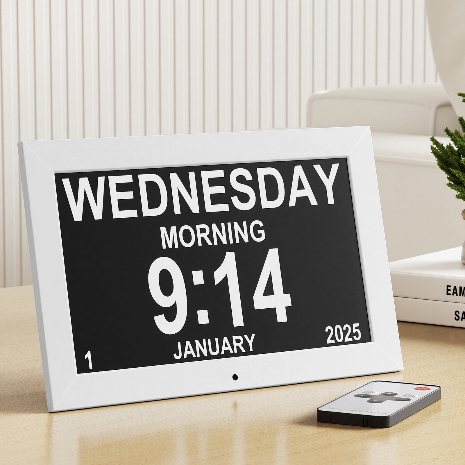 DDC-10INCH-WH-202512022100-00 Artiss 10" Digital Day Clock Alarm Calendar Dementia Date Week Desk Clocks White - Image 1