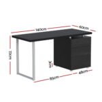 Artiss Computer Desk Drawer Black 140CM - Image 2