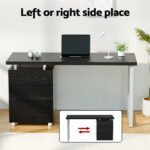 Artiss Computer Desk Drawer Black 140CM - Image 4