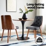 1 Set of 2 Artiss Dining Chairs Black PU - Image 4
