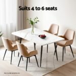1.5M Artiss Dining Table Marble Effect - Image 4