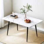 1.5M Artiss Dining Table Marble Effect - Image 7