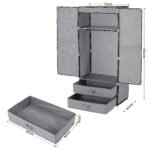 Artiss Large Portable Clothes Closet Wardrobe with Magnetic Door Grey - Image 3