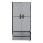 Artiss Large Portable Clothes Closet Wardrobe with Magnetic Door Grey - Image 4