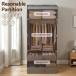 Artiss Large Portable Clothes Closet Wardrobe with Magnetic Door Grey - Image 5