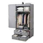 Artiss Large Portable Clothes Closet Wardrobe with Magnetic Door Grey - Image 10