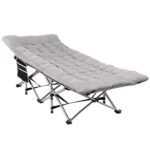 Artiss Folding Bed With Mattress Heavy Duty Grey 185CM