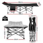 Artiss Folding Bed With Mattress Heavy Duty Grey 185CM - Image 2