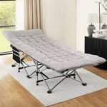 Artiss Folding Bed With Mattress Heavy Duty Grey 185CM - Image 7