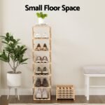 Artiss 7 Tier Bamboo Foldable Shoe Rack Organizer Entryway - Image 6