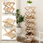 Artiss 7 Tier Bamboo Foldable Shoe Rack Organizer Entryway - Image 7