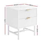 Artiss Bedside Table 2 Drawers - White - Image 2