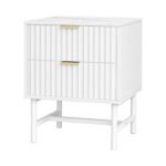 Artiss Bedside Table 2 Drawers - White - Image 7