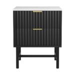 Artiss Bedside Table 2 Drawers - Black - Image 3