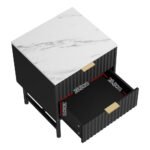 Artiss Bedside Table 2 Drawers - Black - Image 5