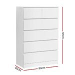 Artiss 6 Chest of Drawers - PEPE White - Image 4
