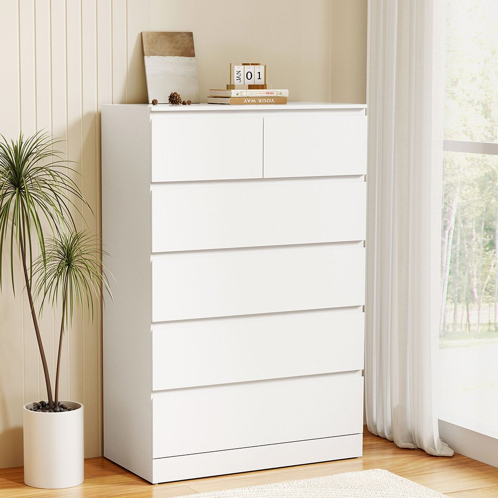 FUR-S-CDR-01-WH-AB-167828-06 Artiss 6 Chest of Drawers - PEPE White - Image 1