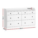 Artiss 6 Chest of Drawers - PETE White - Image 4