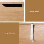 Artiss Bedside Table 2 Drawers Nightstand Pine - Image 5