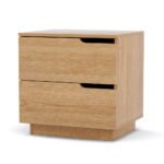 Artiss Bedside Table 2 Drawers Nightstand Pine - Image 7