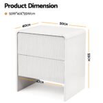 Artiss Bedside Table 2 Drawers - Beige - Image 2