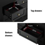 Artiss 7 Chest of Drawers Dresser Table Black - Image 6
