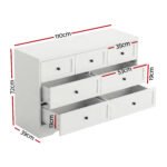 Artiss 7 Chest of Drawers Dresser Table White - Image 3