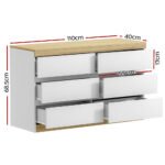 Artiss 6 Chest of Drawers Cabinet Dresser Table Tallboy Storage Bedroom White - Image 2