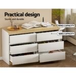 Artiss 6 Chest of Drawers Cabinet Dresser Table Tallboy Storage Bedroom White - Image 5