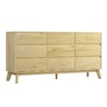 Artiss 9 Chest of Drawers Tallboy Cabinet - XAVI Pine - Image 3