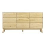 Artiss 9 Chest of Drawers Tallboy Cabinet - XAVI Pine - Image 5