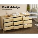 Artiss 9 Chest of Drawers Tallboy Cabinet - XAVI Pine - Image 7