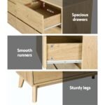 Artiss 9 Chest of Drawers Tallboy Cabinet - XAVI Pine - Image 8