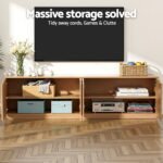 Artiss TV Unit Entertainment Unit Storage Cabinet 180cm Pine - Image 5