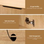Artiss TV Unit Entertainment Unit Storage Cabinet 180cm Pine - Image 7
