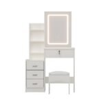 Artiss Dressing Table Vanity Desk Set Stool Led White - Image 4