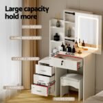 Artiss Dressing Table Vanity Desk Set Stool Led White - Image 6