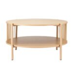 Artiss Coffee Table 2-Tier Round Wood - Image 3