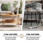 Artiss Coffee Table 2-Tier Round Wood - Image 5