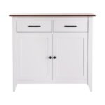 Artiss Buffet Sideboard Storage Cabinet Kitchen Cupboard Hallway 2 Drawers White - Image 4