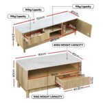Artiss TV Unit & Coffee Table Set Storage Drawers Pine - Image 2