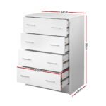 Artiss 4 Chest of Drawers - ANDES White - Image 4