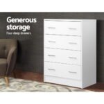 Artiss 4 Chest of Drawers - ANDES White - Image 6
