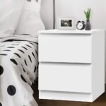 Artiss Bedside Table 2 Drawers - PEPE White - Image 7
