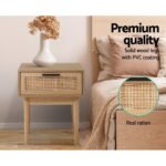Artiss Bedside Tables Side Table Rattan Drawers Nightstand - Image 5
