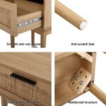 Artiss Bedside Tables Side Table Rattan Drawers Nightstand - Image 6