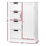 Artiss Bathroom Cabinet Storage Drawers White - Image 2