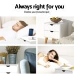 Artiss Bedside Table 2 Drawers - ANDERS White - Image 6