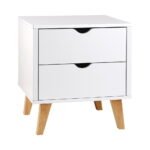 Artiss Bedside Table 2 Drawers - ANDERS White - Image 8